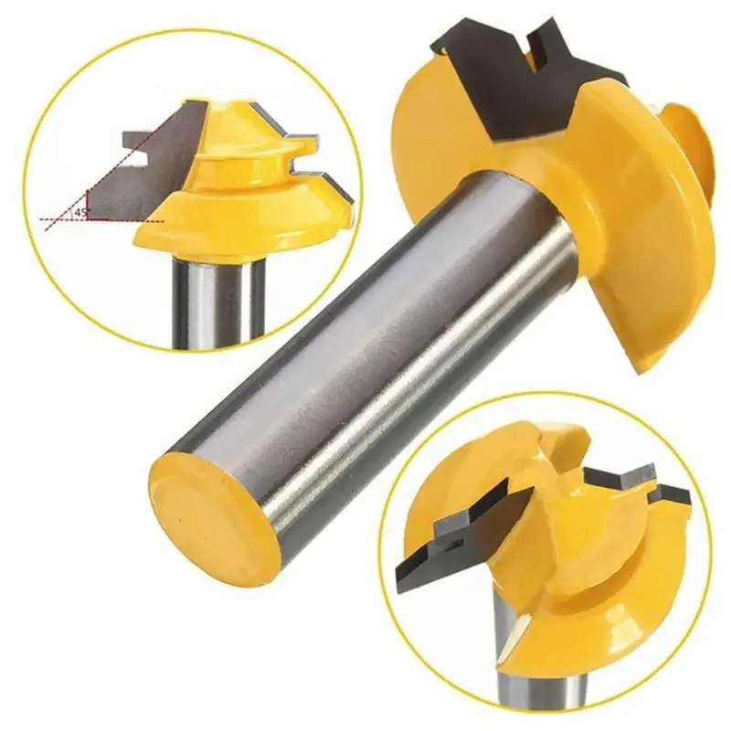 Milling Cutter 45 Degree Lock Miter Router Bit 1/2 Inch Shank Woodworking Tool Tenon Milling Cutter Tool Drilling Milling
Milling Cutter 45 Degree Lock Miter Router Bit 1/2 Inch Shank Woodworking Tool Tenon Milling Cutter Tool Drilling Milling