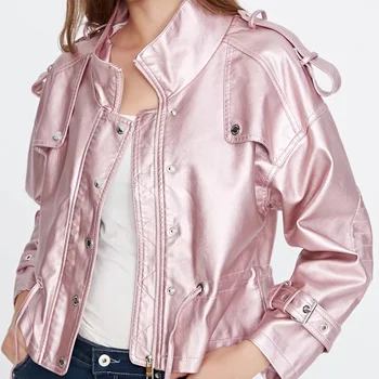 Women's Faux Leather Pink Long Batwing Sleeve Jacket Coat Solid Streetwear Fashion Woman's Tops Autumn Female Korean Clothing
Women's Faux Leather Pink Long Batwing Sleeve Jacket Coat Solid Streetwear Fashion Woman's Tops Autumn Female Korean Clothing