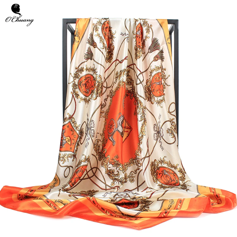 Scarves Women Silk Satin Scarf Female Print Square Handkerchief Ladies Luxury Bandana Hijab Shawl Wraps 90cm*90cm
Scarves Women Silk Satin Scarf Female Print Square Handkerchief Ladies Luxury Bandana Hijab Shawl Wraps 90cm*90cm
