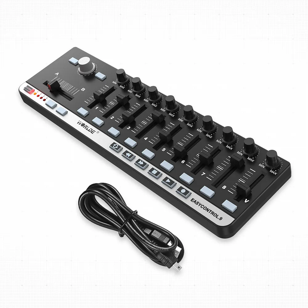 MIDI-клавиатура Worlde легкое управление. 9 портативный мини-USB тонкое управление