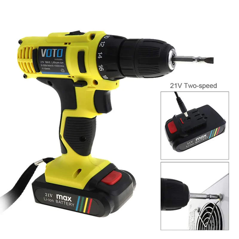 21V Electric Drill Household Multi-function Electric Screwdriver Double Speed Lithium Cordless Drill Power Tools
21V Electric Drill Household Multi-function Electric Screwdriver Double Speed Lithium Cordless Drill Power Tools