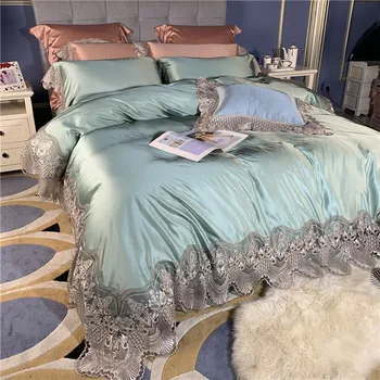 Luxury Light Green Purple Lace Bedding Set Silk Cotton Duvet Cover 100S Egyptian cotton Bed Sheet Pillowcases Queen King 4pcs
Luxury Light Green Purple Lace Bedding Set Silk Cotton Duvet Cover 100S Egyptian cotton Bed Sheet Pillowcases Queen King 4pcs