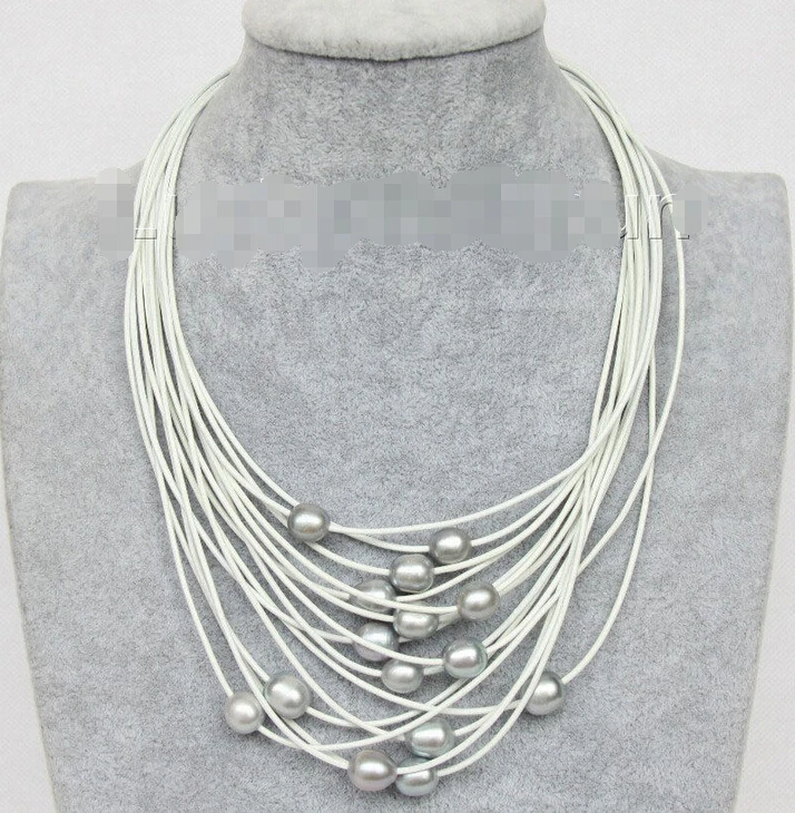 QW887 17"-24" 13mm 15row gray FW pearls white leather necklace j9652 ^^^@^Noble style Natural Fine jewe FREE SHIPPING
QW887 17"-24" 13mm 15row gray FW pearls white leather necklace j9652 ^^^@^Noble style Natural Fine jewe FREE SHIPPING