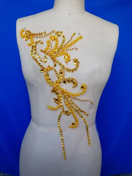 zbroh New pure handmade rhinestones applique 42*25cm sew on golden crystals patches trim for dress DIY accessories
zbroh New pure handmade rhinestones applique 42*25cm sew on golden crystals patches trim for dress DIY accessories