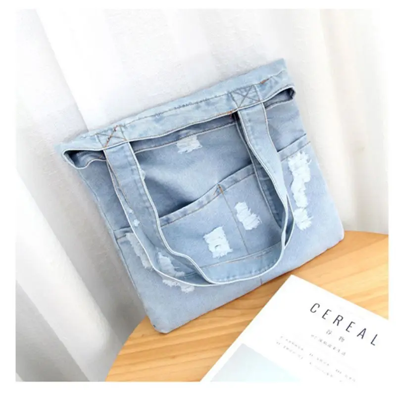 Jean Shoulder Bag Large Capacity Canvas Handbag Vintage Handle Bags Shopping Style Female Tote With External Pocket Bags 2019
Jean Shoulder Bag Large Capacity Canvas Handbag Vintage Handle Bags Shopping Style Female Tote With External Pocket Bags 2019