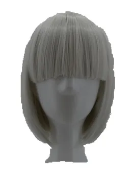 

Silver Wig Fei-Show Synthetic Heat Resistant Student Wavy Hairpiece Peruca Pelucas Costume Cos-play Cartoon Role Short Bob Hair