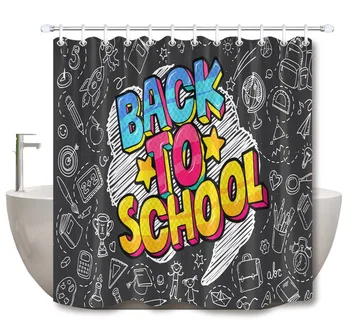 LB Funny Long "Back to School" White And Black Shower Curtains Bathroom Curtain Waterproof Custom Fabric For Kids Bathtub Decor
LB Funny Long "Back to School" White And Black Shower Curtains Bathroom Curtain Waterproof Custom Fabric For Kids Bathtub Decor