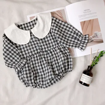 Baby girls rompers new born baby clothes toddler girl autumn spring long sleeve clothes Doll collar plaid pattern jumpsuit
Baby girls rompers new born baby clothes toddler girl autumn spring long sleeve clothes Doll collar plaid pattern jumpsuit