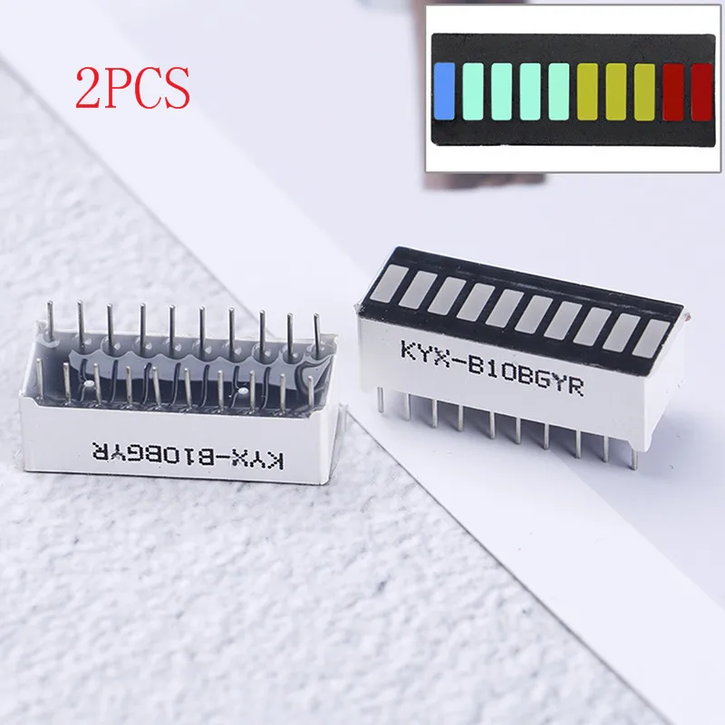 2Pcs 10 Segment Full Color LED Bargraph Light Display Module Ultra Bright Red Yellow Green Blue Integrated Circuits hot
2Pcs 10 Segment Full Color LED Bargraph Light Display Module Ultra Bright Red Yellow Green Blue Integrated Circuits hot