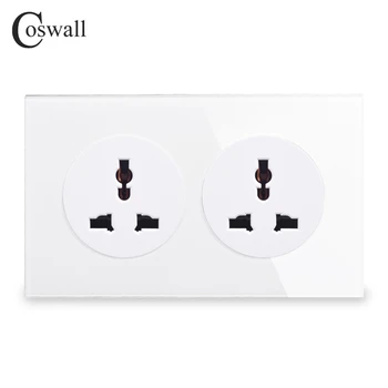 Coswall Crystal Tempered Pure Glass Panel 13A 2 Gang Universal Wall Power Socket Grounded With Child Protective Lock 146 Type
Coswall Crystal Tempered Pure Glass Panel 13A 2 Gang Universal Wall Power Socket Grounded With Child Protective Lock 146 Type