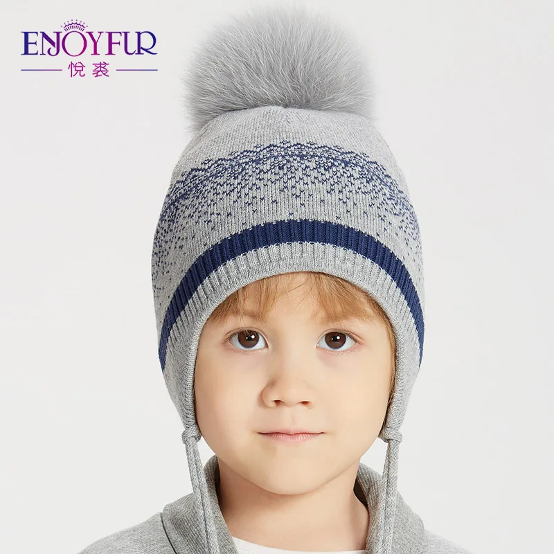 ENJOYFUR Cotton Winter Hats For Kids Real Fox Fur Pompom Boy Ears Cap Thick Warm Children Hat Autumn Boys Beanies
ENJOYFUR Cotton Winter Hats For Kids Real Fox Fur Pompom Boy Ears Cap Thick Warm Children Hat Autumn Boys Beanies