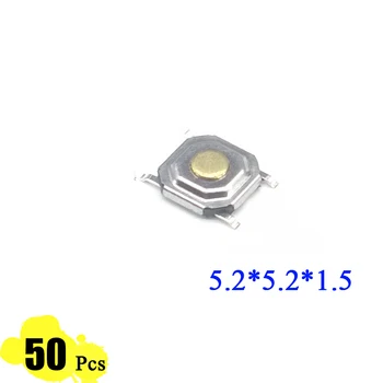 50 pieces/lot 5.2*5.2*1.5 mm 4 PIN Touch Switch Tactile 12V Micro SMT Metal Push Button Switch High-Quality Tact Copper Feet
50 pieces/lot 5.2*5.2*1.5 mm 4 PIN Touch Switch Tactile 12V Micro SMT Metal Push Button Switch High-Quality Tact Copper Feet