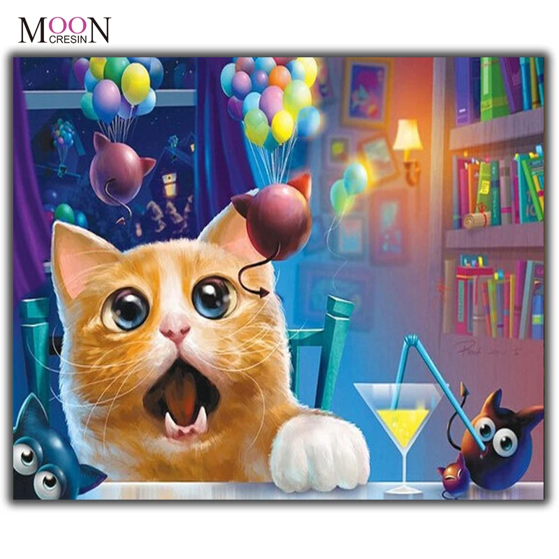 MOONCRESIN Diamond Painting Cross Stitch Cats Open Party &Balloons Diy Diamond Embroidery Square Round Diamond Mosaic Decoration
MOONCRESIN Diamond Painting Cross Stitch Cats Open Party &Balloons Diy Diamond Embroidery Square Round Diamond Mosaic Decoration