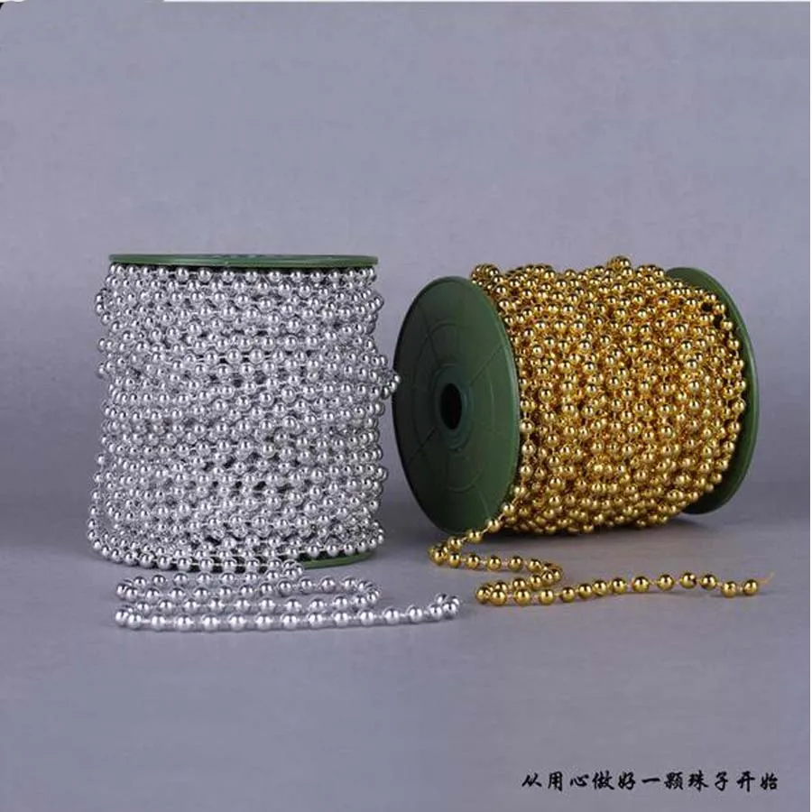 1Meters 6MM Gold Or Silver Artificial Pearl Bead Chain Garland Spool Rope Wedding Party Christmas Tree Home Hanging Decoration
1Meters 6MM Gold Or Silver Artificial Pearl Bead Chain Garland Spool Rope Wedding Party Christmas Tree Home Hanging Decoration