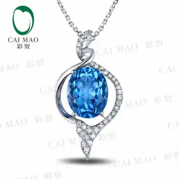 CaiMao 18KT/750 White Gold 3.09 ct Natural IF Blue Topaz & 0.18 ct Full Cut Diamond Engagement Gemstone Pendant Jewelry
CaiMao 18KT/750 White Gold 3.09 ct Natural IF Blue Topaz & 0.18 ct Full Cut Diamond Engagement Gemstone Pendant Jewelry
