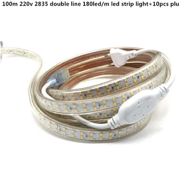 100m+10pcs plug led strip AC220V Waterproof super bright LED 2835 SMD Flexible Light double line 180Led/m, White, Warm white,
100m+10pcs plug led strip AC220V Waterproof super bright LED 2835 SMD Flexible Light double line 180Led/m, White, Warm white,