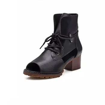 Spring Summer Nice Women Casual Sandals Fish Mouth Female Boots For Thick Hollow Out Short Boots Shoes Pu Women Sandals 
Spring Summer Nice Women Casual Sandals Fish Mouth Female Boots For Thick Hollow Out Short Boots Shoes Pu Women Sandals