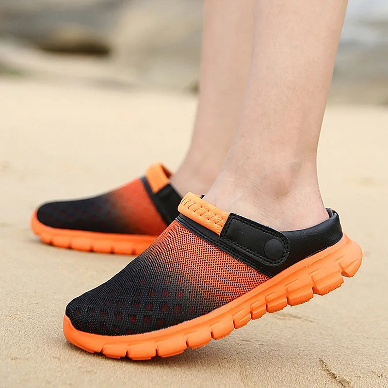 Summer Shoes Men Beach Slippers Couple Gradient Mesh Hole Sneakers Clogs Men Zuecos Sandalias Zapatos Hombre Big Size 36-46
Summer Shoes Men Beach Slippers Couple Gradient Mesh Hole Sneakers Clogs Men Zuecos Sandalias Zapatos Hombre Big Size 36-46
