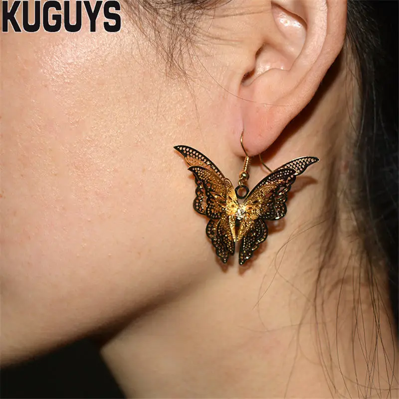KUGUYS Vintage Gold Butterfly Drop Earrings for Womens Trendy Jewelry Baroque Hyperbole Large Earring Party Wedding Accessories
KUGUYS Vintage Gold Butterfly Drop Earrings for Womens Trendy Jewelry Baroque Hyperbole Large Earring Party Wedding Accessories
