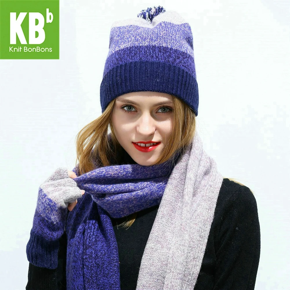 2018 KBB Women Scarf Hat Set Knitted Wool Lambswool Female Women's Scarves Tippet Gloves With Beanie Hats Cap For Winter
2018 KBB Women Scarf Hat Set Knitted Wool Lambswool Female Women's Scarves Tippet Gloves With Beanie Hats Cap For Winter