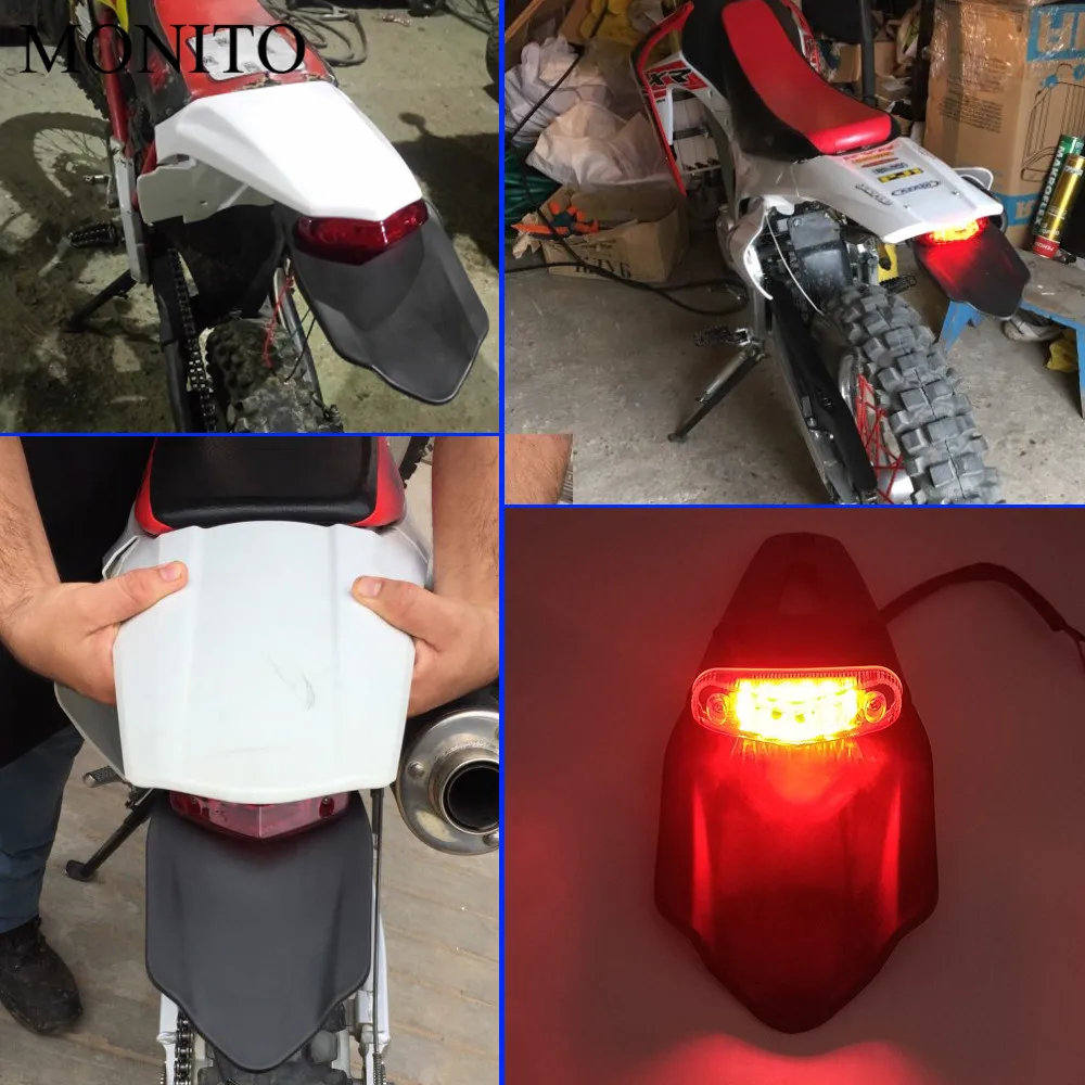 Заднее крыло и стоп сигнал для мотоцикла велосипед грязи задний фонарь