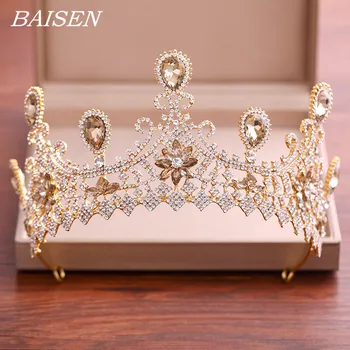 Wedding Tiara and Crown Luxurious Crystal Rhinestone Crown Wedding Hair Accessories Light Gold Bride Tiara Head Piece Diadem
Wedding Tiara and Crown Luxurious Crystal Rhinestone Crown Wedding Hair Accessories Light Gold Bride Tiara Head Piece Diadem