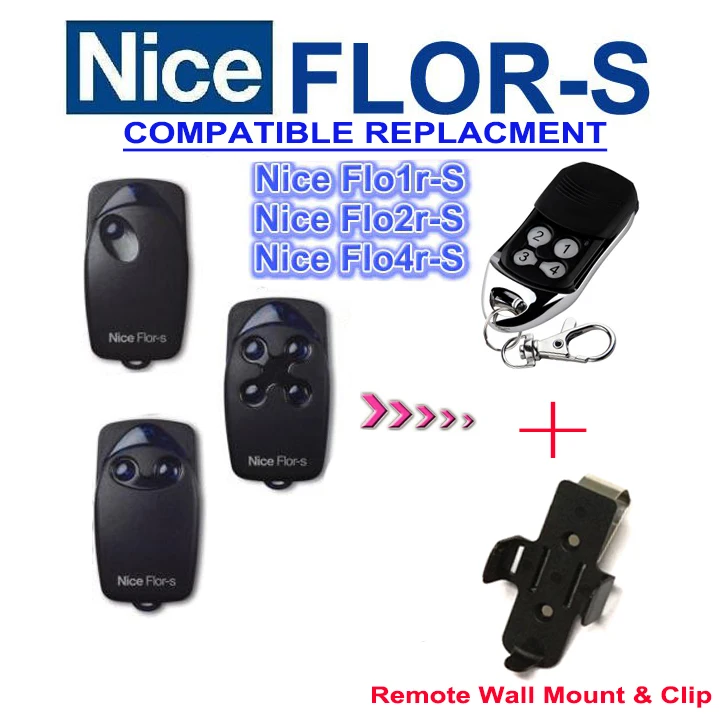 Hot items and favorable price! Nice FLOR-S replacement garage door remote control 433mhz rolling code+ Wall mount +Clip
Hot items and favorable price! Nice FLOR-S replacement garage door remote control 433mhz rolling code+ Wall mount +Clip