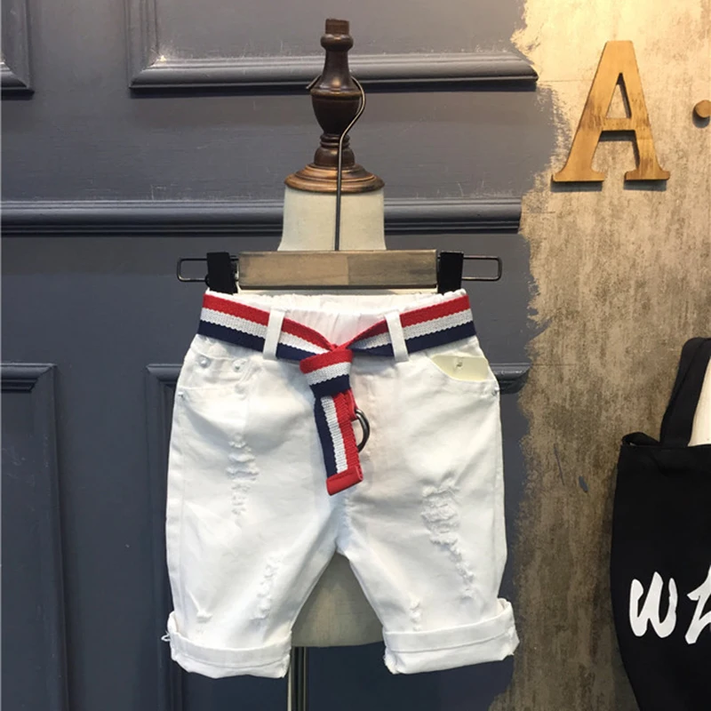 Fashion Summer Pants Kids Denim Shorts for Boys White Denim Jeans With Belt Children's Shorts 2-7Y Baby Boy Pants Jeans 2019 HOT
Fashion Summer Pants Kids Denim Shorts for Boys White Denim Jeans With Belt Children's Shorts 2-7Y Baby Boy Pants Jeans 2019 HOT