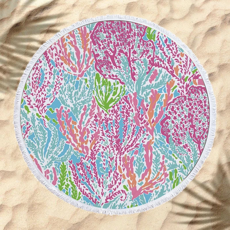150cm Seaweed Printed Microfiber Round Beach Towel Large Shower Thick Bath Towels Adult Children Camping Picnic Carpet Yoga Mat
150cm Seaweed Printed Microfiber Round Beach Towel Large Shower Thick Bath Towels Adult Children Camping Picnic Carpet Yoga Mat
