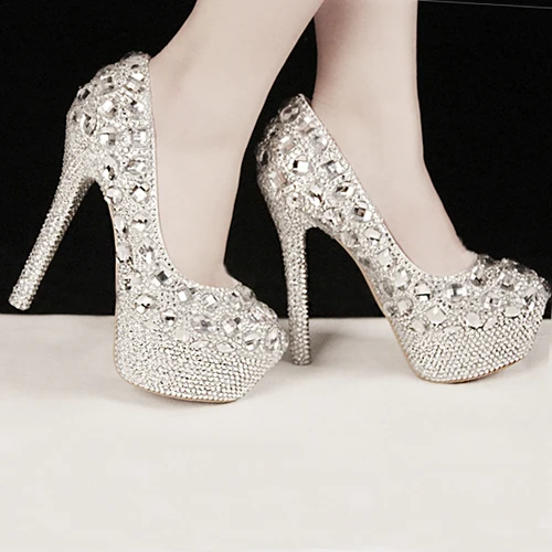 New Women High Heels European Ladies Large Size Wedding Shoes Women Pumps Sliver Gorgeous Crystal Stone Handmade Bridal Shoes 98
New Women High Heels European Ladies Large Size Wedding Shoes Women Pumps Sliver Gorgeous Crystal Stone Handmade Bridal Shoes 98