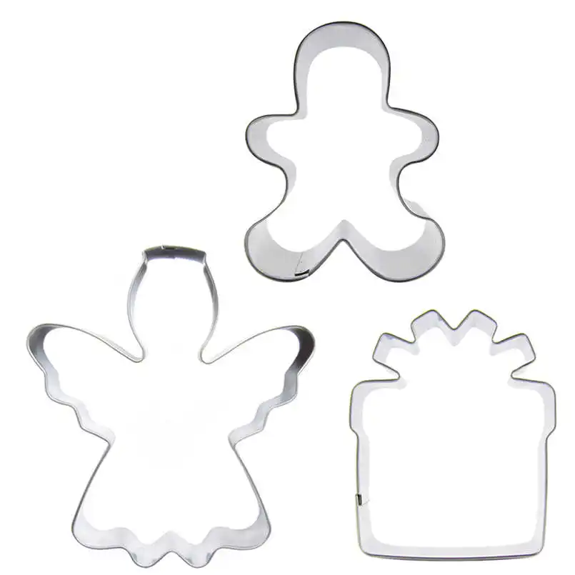 Gingerbread man, Angel, Gift Box shaped 3 piece biscuit cutting molds, baking tools, cake decorating soft candy tools
Gingerbread man, Angel, Gift Box shaped 3 piece biscuit cutting molds, baking tools, cake decorating soft candy tools