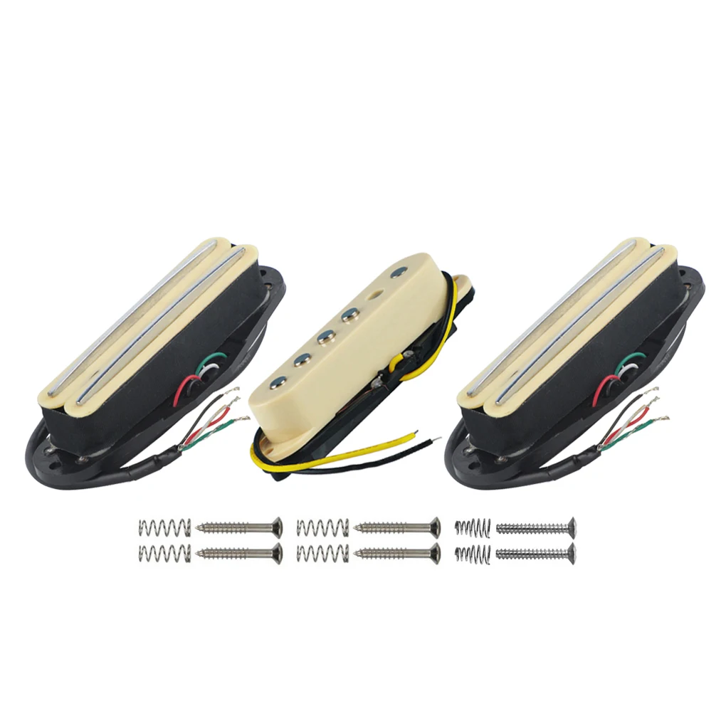 FLEOR 3pcs Ceramic Magnet Neck/Middle/Bridge Pickup HSH Set Dual Hot Rail Humbucker Pickups & Guitar Single Coil Pickup ,Yellow
FLEOR 3pcs Ceramic Magnet Neck/Middle/Bridge Pickup HSH Set Dual Hot Rail Humbucker Pickups & Guitar Single Coil Pickup ,Yellow