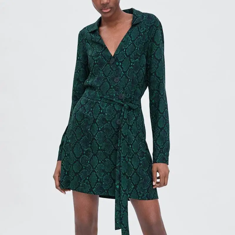 ZA 2019 Spring The New Green Serpentine Printing V-neck Sashes Full Sleeve Leisure Dress OYK8723
ZA 2019 Spring The New Green Serpentine Printing V-neck Sashes Full Sleeve Leisure Dress OYK8723