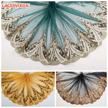 3meters 26cm Black Green Mesh embroidery lace fabric Handmade DIY Garment needlework sewing fabric Clothing accessories 166 
3meters 26cm Black Green Mesh embroidery lace fabric Handmade DIY Garment needlework sewing fabric Clothing accessories 166