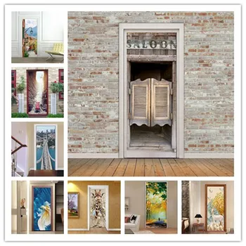 77x200cm 3D Door Sticker Retro Old Wooden Door Bar For Living Room Bedroom Corridor Wallpaper Home Decor Waterproof Mural Decals
77x200cm 3D Door Sticker Retro Old Wooden Door Bar For Living Room Bedroom Corridor Wallpaper Home Decor Waterproof Mural Decals