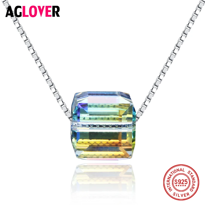 Exquisite Colorful Crystal Zircon Box Chain Single Zircon 925 Pure Silver Necklace Female Fashion Accessories Silver Jewelry
Exquisite Colorful Crystal Zircon Box Chain Single Zircon 925 Pure Silver Necklace Female Fashion Accessories Silver Jewelry