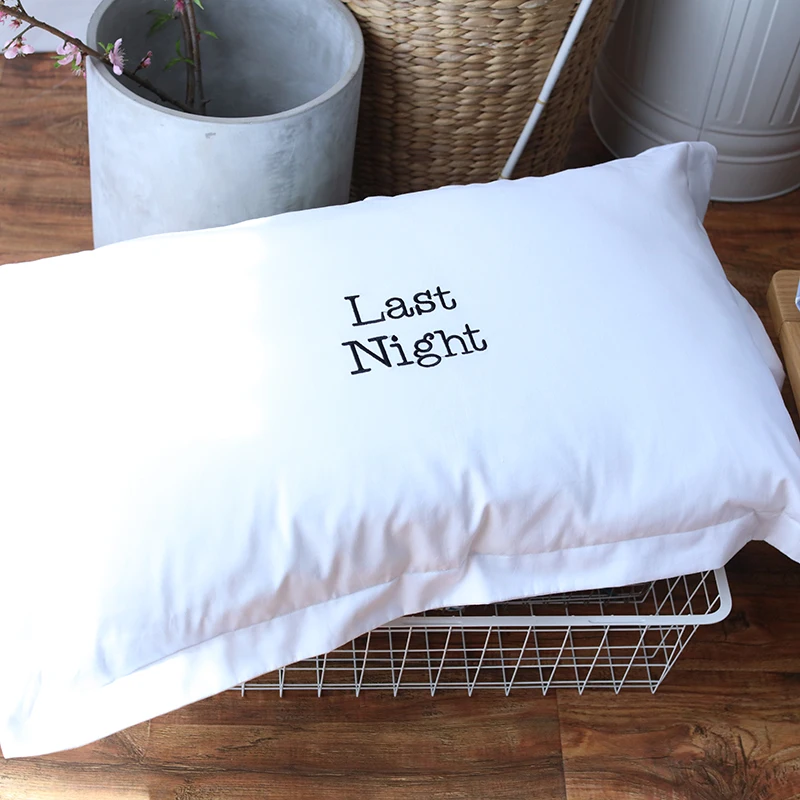 Free Shippping 2pcs/set Luxury High Quality 100% Cotton Pillowcase Last Night Big Mistake for Lovers Adults Pure White as Gift
Free Shippping 2pcs/set Luxury High Quality 100% Cotton Pillowcase Last Night Big Mistake for Lovers Adults Pure White as Gift