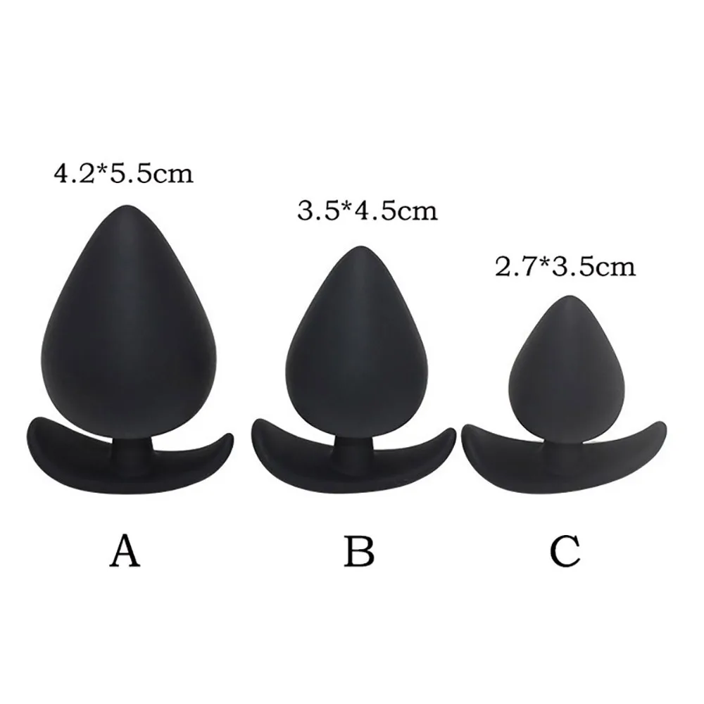 3Pcs Anal Sex Toy Butt Plug Black Silicone Set Buttplug Adult Product