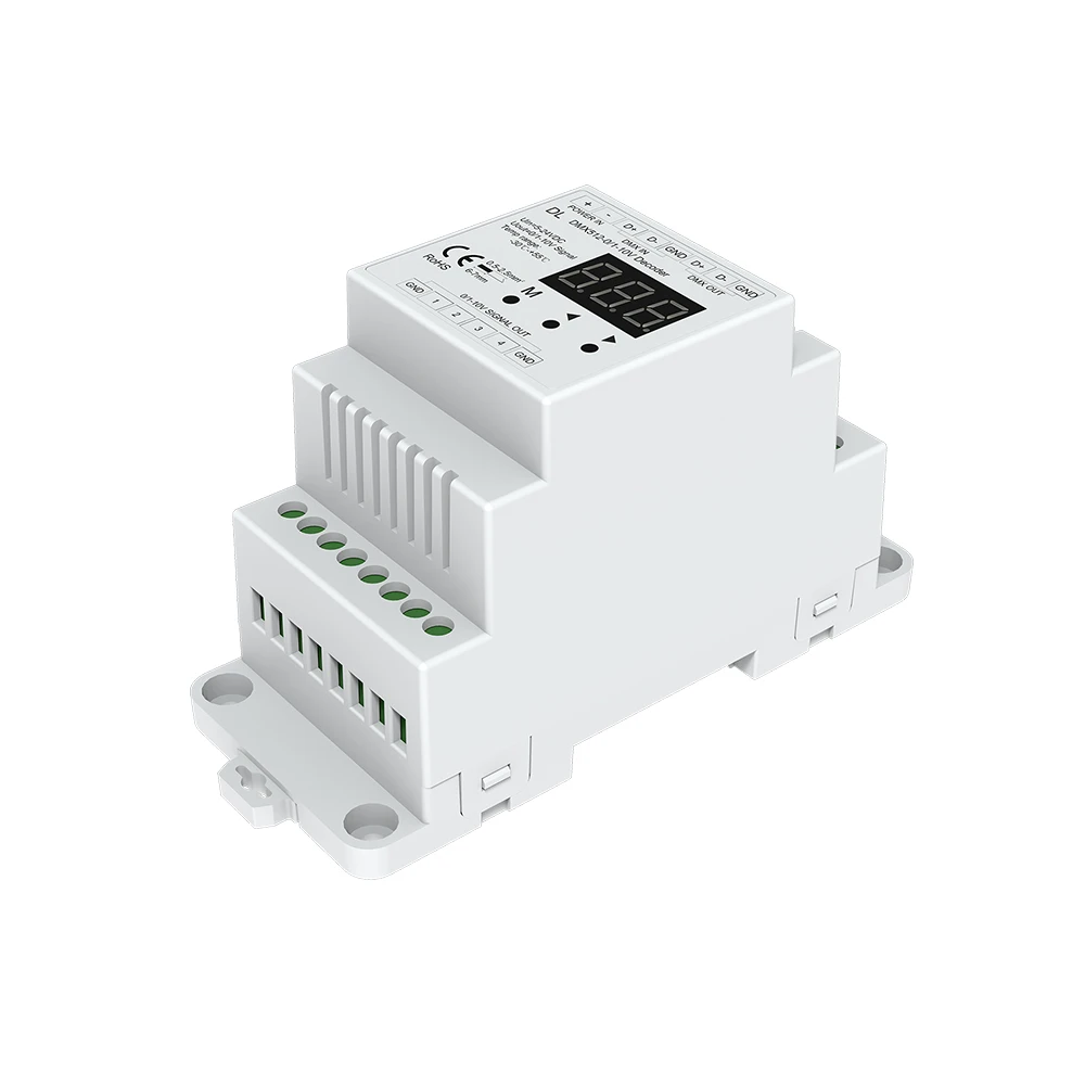 DMX512 to 4CH output 0-10V Decoder;DC5-24V input;DMX512 signal input; 0-10V signal output
DMX512 to 4CH output 0-10V Decoder;DC5-24V input;DMX512 signal input; 0-10V signal output