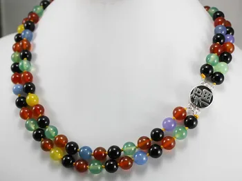Hot sale@> wholesale 2rows beautiful lady's mixed color gem bead with fu clap necklace 18" fashion for women jewelry
Hot sale@> wholesale 2rows beautiful lady's mixed color gem bead with fu clap necklace 18" fashion for women jewelry