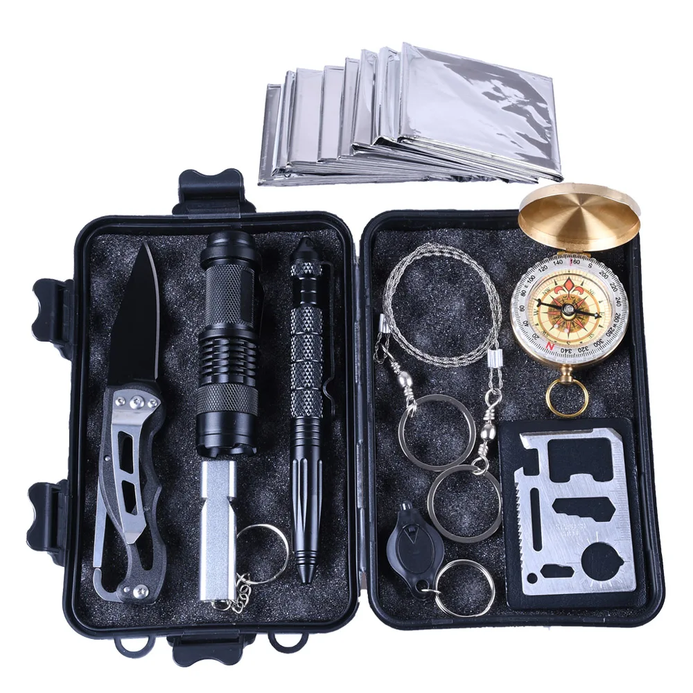 Outdoor Survival kit Set Camping Travel Multifunction First aid kits SOS EDC Emergency Supplies Tactical for Wilderness 10 in 1
Outdoor Survival kit Set Camping Travel Multifunction First aid kits SOS EDC Emergency Supplies Tactical for Wilderness 10 in 1