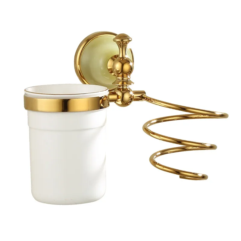 Hair Dryer Holder Brass Bathroom Shelf Wall Mounted Hair Dryer Rack Jade Base Hair dryer Holder Bathroom Hardware Gold Finished
Hair Dryer Holder Brass Bathroom Shelf Wall Mounted Hair Dryer Rack Jade Base Hair dryer Holder Bathroom Hardware Gold Finished