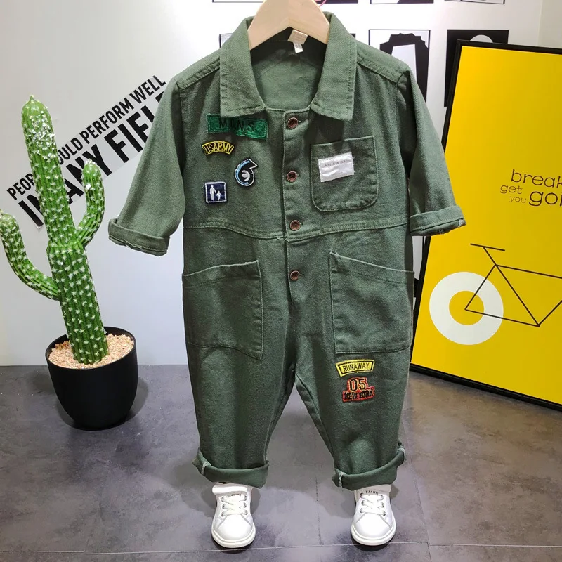 Fashion Trendy Autumn Baby Boys Clothes Casual Army green Jumpsuit Romper Cargo Pants 1 Suits Children Kids Clothing Sets
Fashion Trendy Autumn Baby Boys Clothes Casual Army green Jumpsuit Romper Cargo Pants 1 Suits Children Kids Clothing Sets