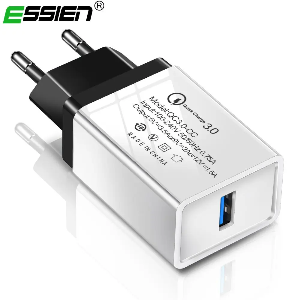 Essien USB Charger Wall Charger Quick Charger 3.0 QC 3.0 for Xiaomi Samsung Huawei P20 Lite Charging for Phone Fast Charging
Essien USB Charger Wall Charger Quick Charger 3.0 QC 3.0 for Xiaomi Samsung Huawei P20 Lite Charging for Phone Fast Charging