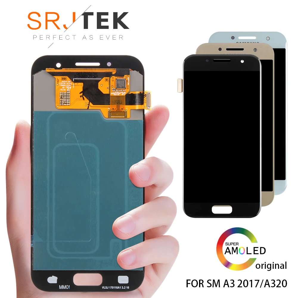 Original 4.7" AMOLED A320 A320F LCD for SAMSUNG Galaxy A3 LCD 2017 Display Touch Screen Digitizer A320M SM-A320F LCD Replacement
Original 4.7" AMOLED A320 A320F LCD for SAMSUNG Galaxy A3 LCD 2017 Display Touch Screen Digitizer A320M SM-A320F LCD Replacement
