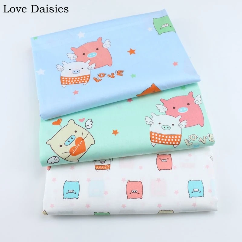 100% cotton twill cloth BLUE GREEN WHITE cartoon pig with wing stars fabrics for DIY crib kids bedding cushion handwork decor
100% cotton twill cloth BLUE GREEN WHITE cartoon pig with wing stars fabrics for DIY crib kids bedding cushion handwork decor