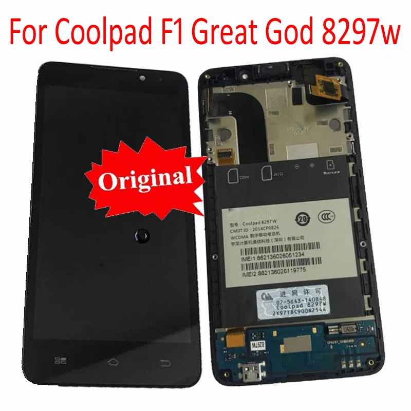100% Original Tested Working Full LCD Touch Screen Digitizer Assembly With frame For Coolpad F1 Great God 8297w Sensor Display
100% Original Tested Working Full LCD Touch Screen Digitizer Assembly With frame For Coolpad F1 Great God 8297w Sensor Display