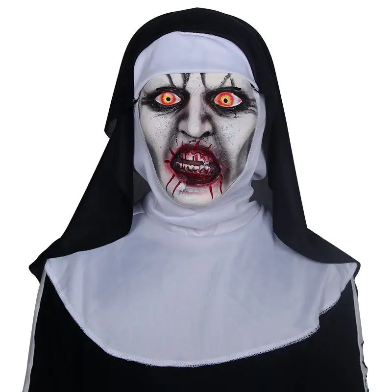 Scary Mask The Nun Horror Masks Cosplay Valak Mask with Headscarf Horror Costume Full Face Helmet Halloween Party Prop
Scary Mask The Nun Horror Masks Cosplay Valak Mask with Headscarf Horror Costume Full Face Helmet Halloween Party Prop