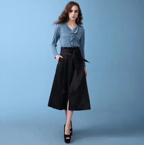 2018 Autumn New Women Solid 2 Pieces Set V-Neck Long Sleeve Tops+Slit Mid-Calf Skirt Office Lady Casual Fashion Suit FR1126
2018 Autumn New Women Solid 2 Pieces Set V-Neck Long Sleeve Tops+Slit Mid-Calf Skirt Office Lady Casual Fashion Suit FR1126