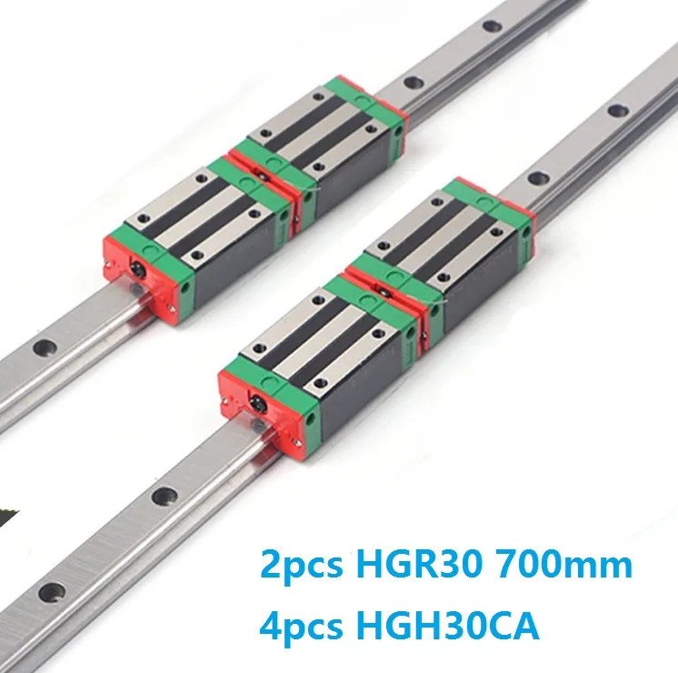 

China Made 2pcs Linear Guide Rail HGR30 -L 700MM + 4pcs HGH30CA Or HGW30CC Linear Sliding Block Carriage CNC router